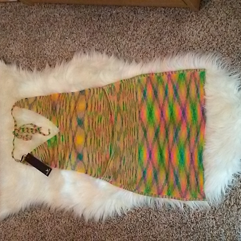 Knit V-Neck Halter Coverup Dress sz Large 🎉 HP - Picture 4 of 7